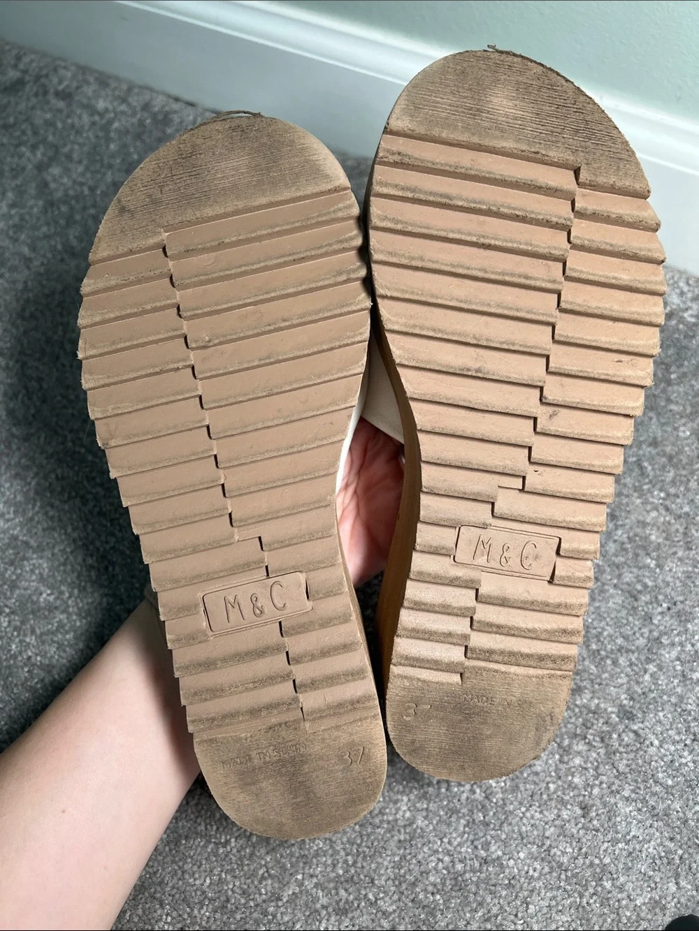Musse & Cloud Platform Slip On Sandals Leather size EU 37 US 6.5
